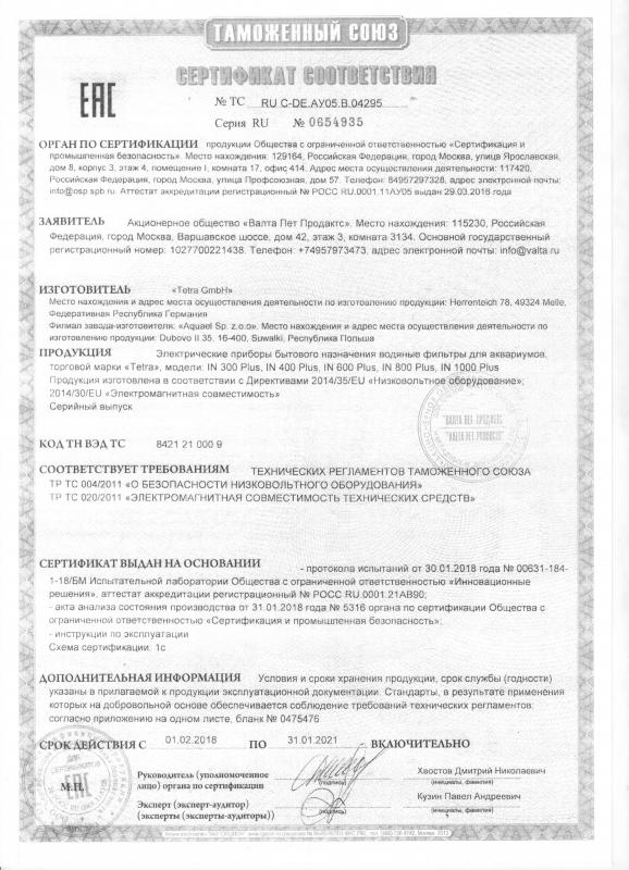 Фильтры Tetra IN 1